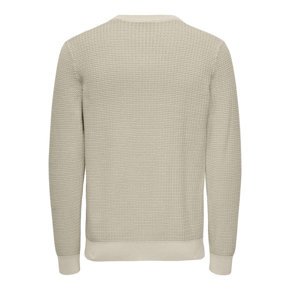 ONLY & SONS MEN΄S REGULAR FIT COTTON MIGUEL STRUCTURE CREW KNIT SILVER LINING